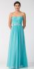 Strapless Floral Lace Bust Long Formal Bridesmaid Dress in Tiffany Blue